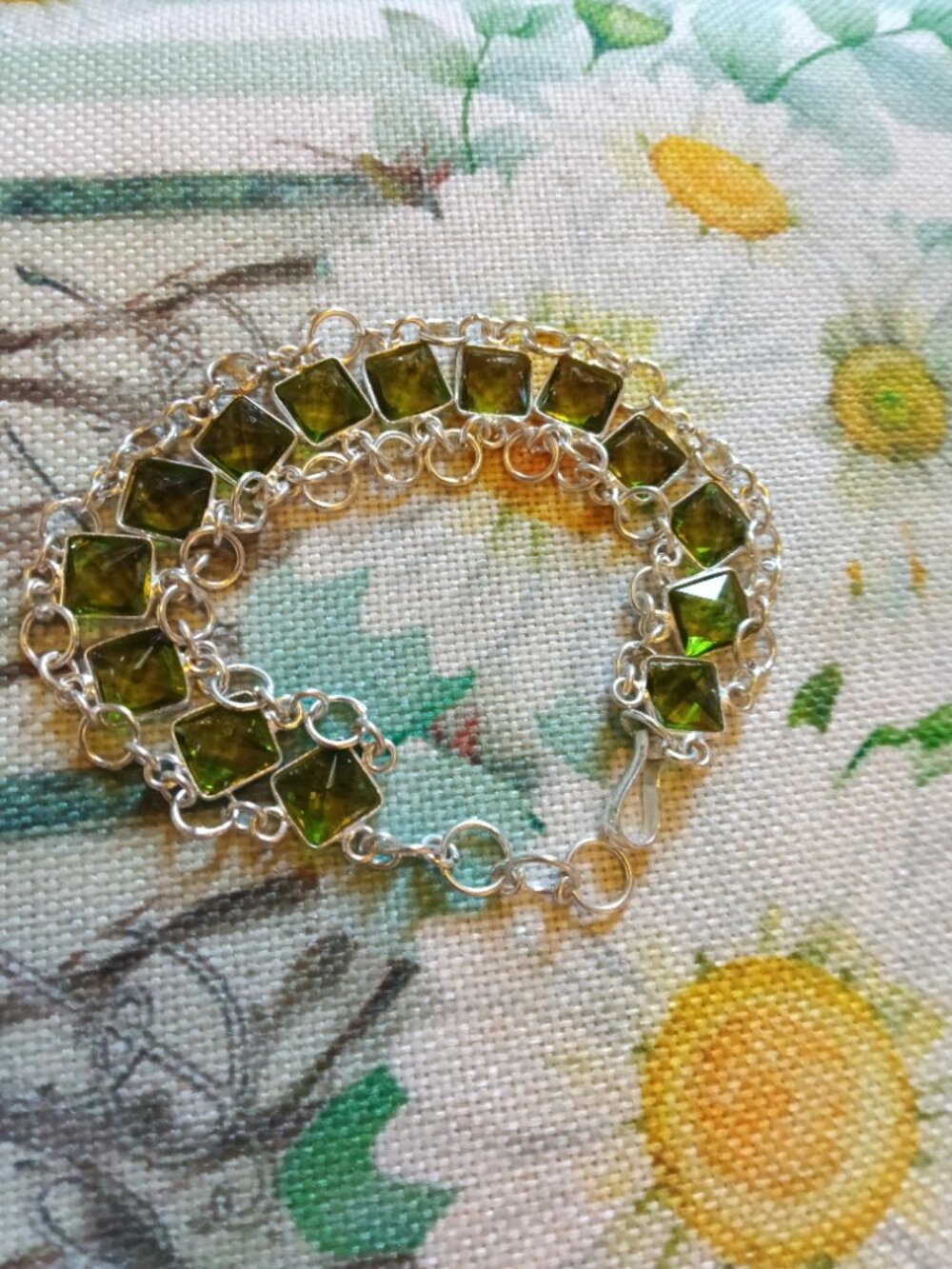 Peridot and Sterling Silver Bracelet